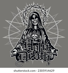 Holy Death, skeleton , grunge vintage design t shirts