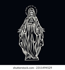 Muerte sagrada, esqueleto, camisetas de diseño vintage granuja
