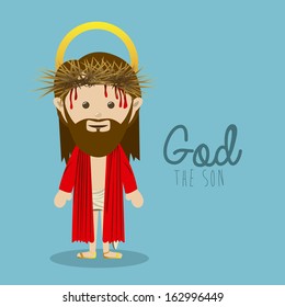 holy design over blue  background vector illustration