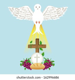 holy design over blue  background vector illustration