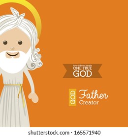 holy design over orange  background vector illustration 