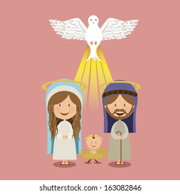 holy design over pink background vector illustration