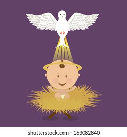 holy design over purple background vector illustration