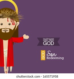 holy design over purple background vector illustration 