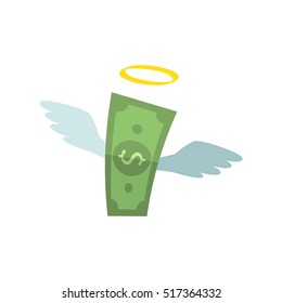 Holy dollar. concept of making money, and the meaning of life. flat vector illustration isolate on a white background. easy to use