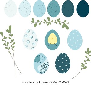 Holy Easter. Colored Easter egg. Vector flat cartoon illustration. For poster, print, card, invitation, greeting, tag