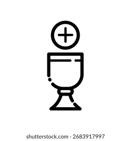 Cáliz y anfitrión de la Santa Eucaristía - icono de Vector