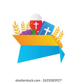 santa eucaristia vetor ilustração em branco.