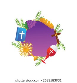 santa eucaristia vetor ilustração em branco.