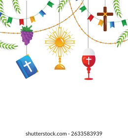 santa eucaristia vetor ilustração em branco.