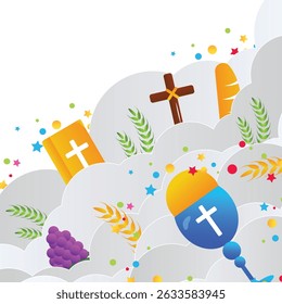 holy eucharist vector illustration on white.