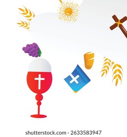 santa eucaristia vetor ilustração em branco.