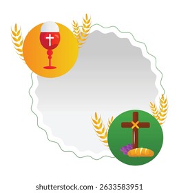 santa eucaristia vetor ilustração em branco.