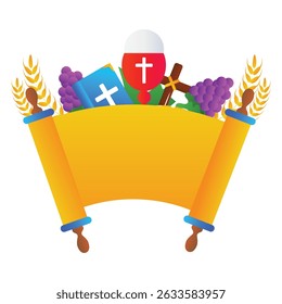 santa eucaristia vetor ilustração em branco.