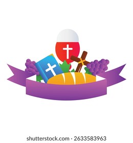 holy eucharist vector illustration on white.