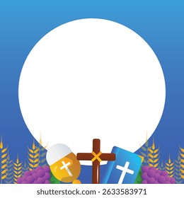 santa eucaristia vetor ilustração em branco.