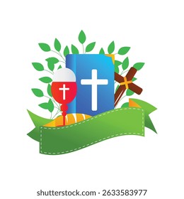 santa eucaristia vetor ilustração em branco.