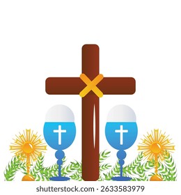 santa eucaristia vetor ilustração em branco.