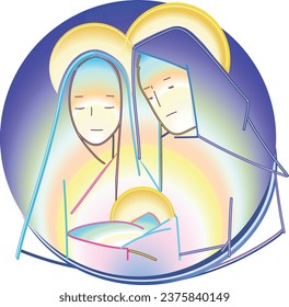 Holy Family Catholic Images. Mary, Joseph and the baby Jesus, Son of God , symbol of Christianity. Holy Family Clip Art   