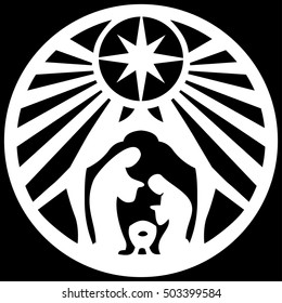 Holy Family Christian Silhouette Icon Vector Stock Vector (Royalty Free ...