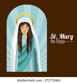 Holy Family design over brown background, vector illustration