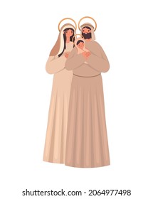 holy family design over white