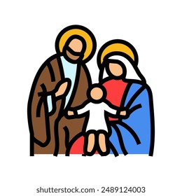 holy family feast catholic holiday color icon vector. holy family feast catholic holiday sign. isolated symbol illustration