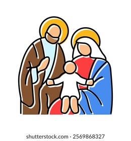 holy family feast catholic holiday color icon vector. holy family feast catholic holiday sign. isolated symbol illustration