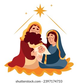 holy family nativity illustration isolated