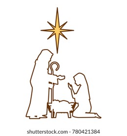 holy family silhouette christmas characters