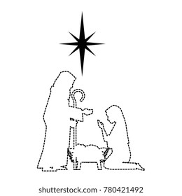 holy family silhouette christmas characters