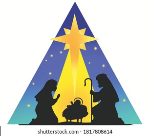 Holy Family Silhouette Nativity /eps 