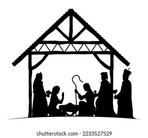 holy family and wise men silhouettes