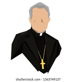 the Holy father in black clothes with a cross around his neck