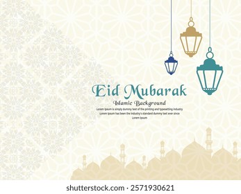 Holy Festival Background with Decorative Crescent Moon for Eid