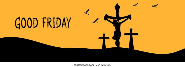 Holy Good friday background with crosses