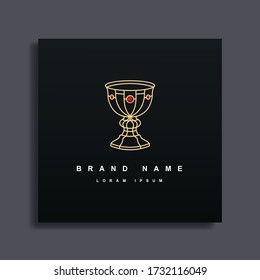 Holy grail luxury logo, medieval gothic style concept art.
