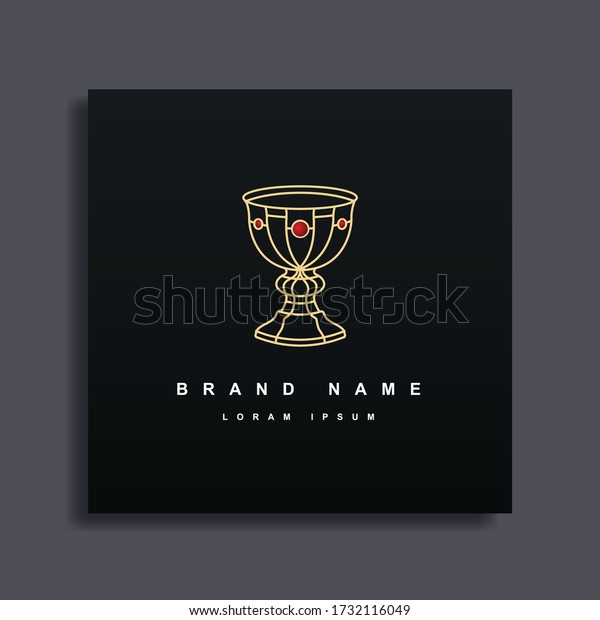 Holy grail luxury logo, medieval gothic style\
concept art.
