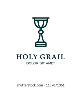 Holy grail monoline icon jewelry logo