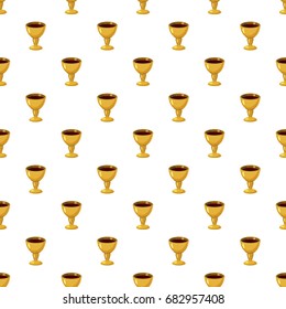 Holy Grail pattern seamless repeat in cartoon style vector illustration