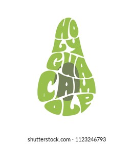 Holy guacamole. Hand written lettering. Retro 60-th style font design for poster, t-shirt, print, card,, mexican restaurant logo etc. Stock vector