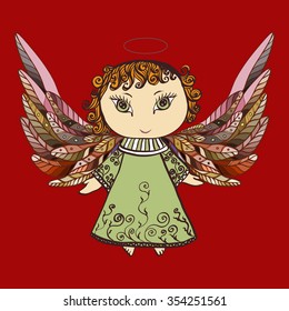 Holy guardian angel - vector illustration.
