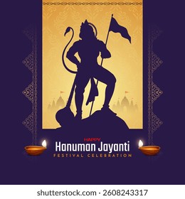 Holy Happy Hanuman Jayanti Indian festival elegant background vector
