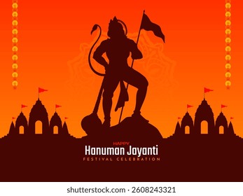 Holy Happy Hanuman Jayanti Indian festival elegant background vector