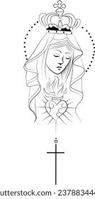 holy heart mary illustration