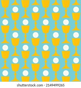 holy host, communion and chalice background -vector illustration