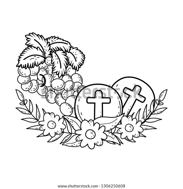 Holy Host Communion Grapes Stock Vector (Royalty Free) 1306250608