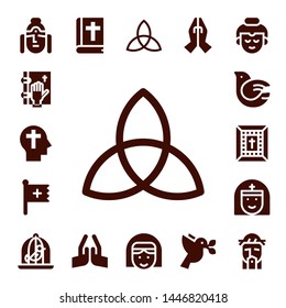 holy icon set. 17 filled holy icons.  Collection Of - Buddha, Oath, Faith, Triquetra, Christian, Dove, Bible, Nun, Pray, Prayer, Jesus