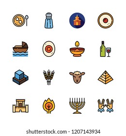 holy icon set. vector set about hebrew, church, judaism and kabbalah icons set.