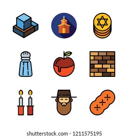 holy icon set. vector set about church and hebrew icons set.